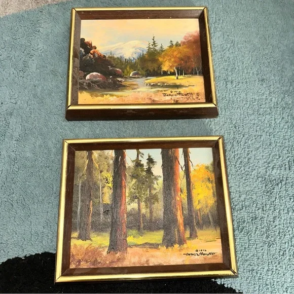 Signed James Hewitt Framed Nature Landscape Paintings - Picture 4 of 15